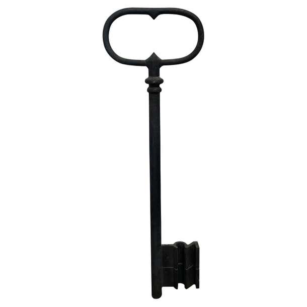20th Century Oversized French Monumental Iron Key - Vintage Décor For ...