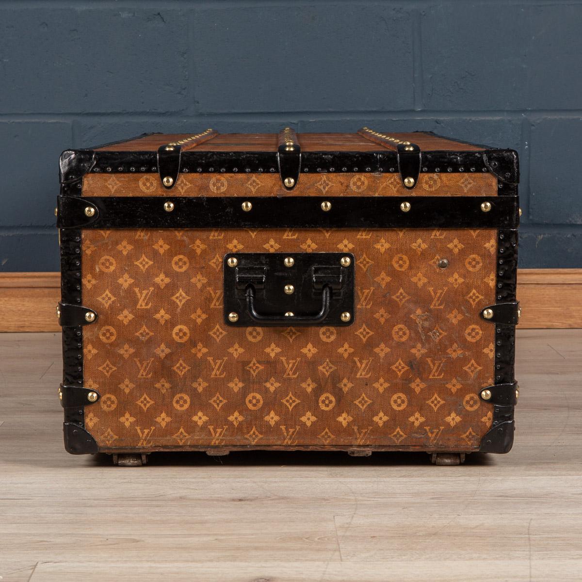 French 20th Century Oversized Louis Vuitton Trunk in Woven Canvas, Paris, C.1900