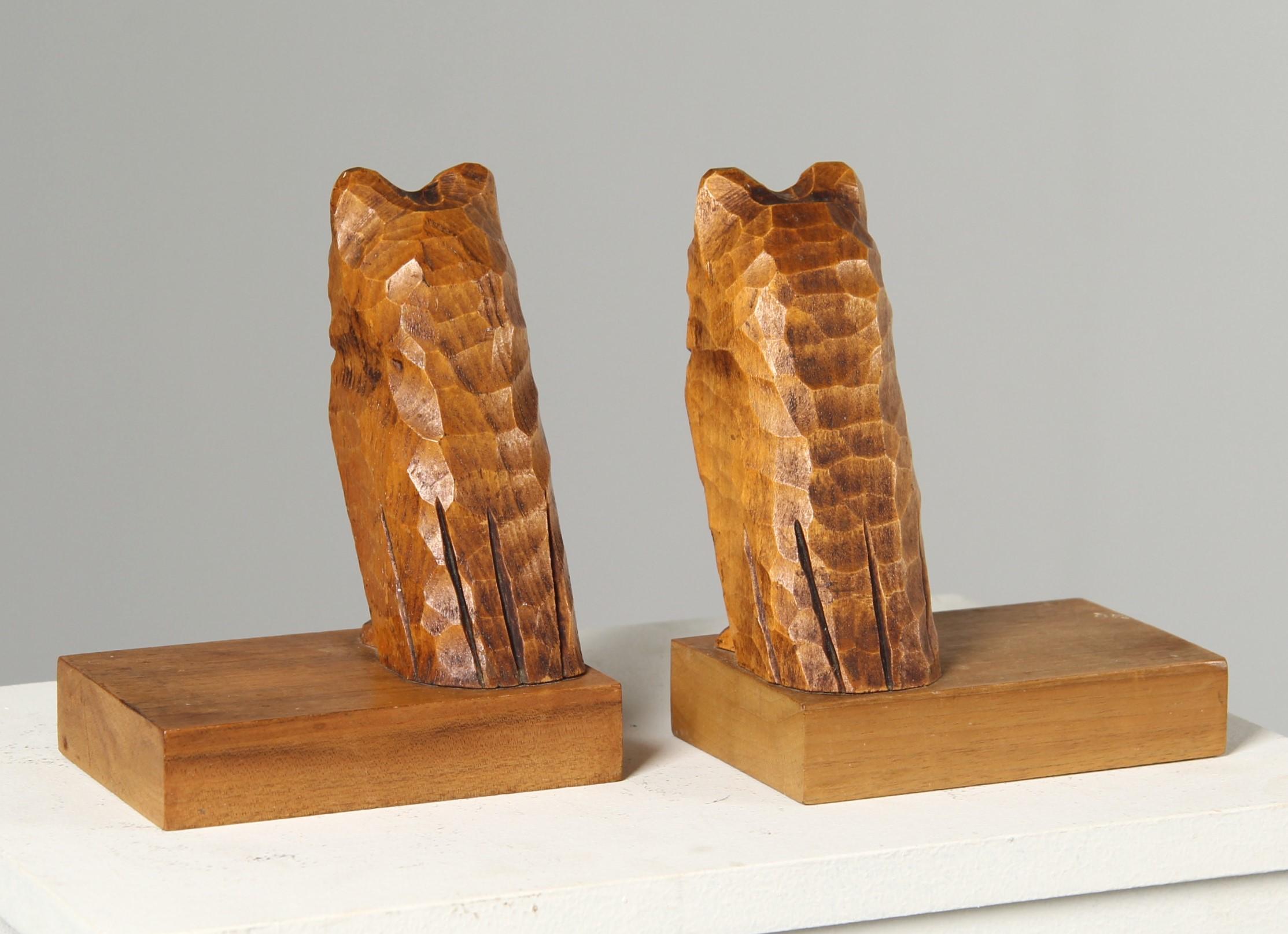 Wood 20th Century Owls Bookends For Sale