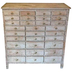 20th Century Painted 30 Drawer Apothecary or Country Store Cabinet