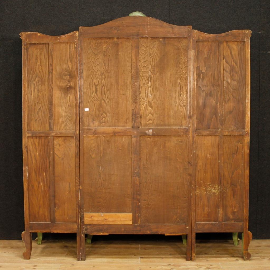 Late 20th Century 20th Century Painted and Gilded Wood Italian Wardrobe, 1970