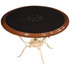 20th Century Painted and Gilt Metal French Design Round Coffee Table, 1960