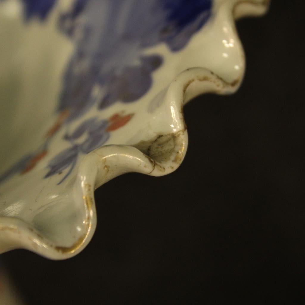 20th Century Painted and Glazed Ceramic Japanese Oriental Vase, 1920 In Fair Condition For Sale In Vicoforte, Piedmont