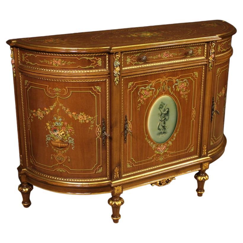 20th Century Painted and Gold Wood Italian Sideboard, 1970