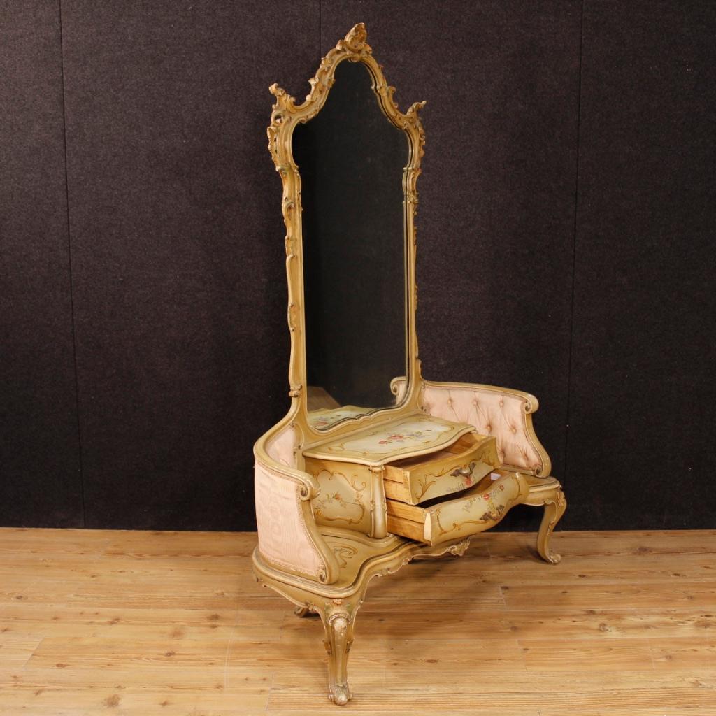 20th Century Painted and Lacquered Wood Venetian Cheval Mirror, 1950 4