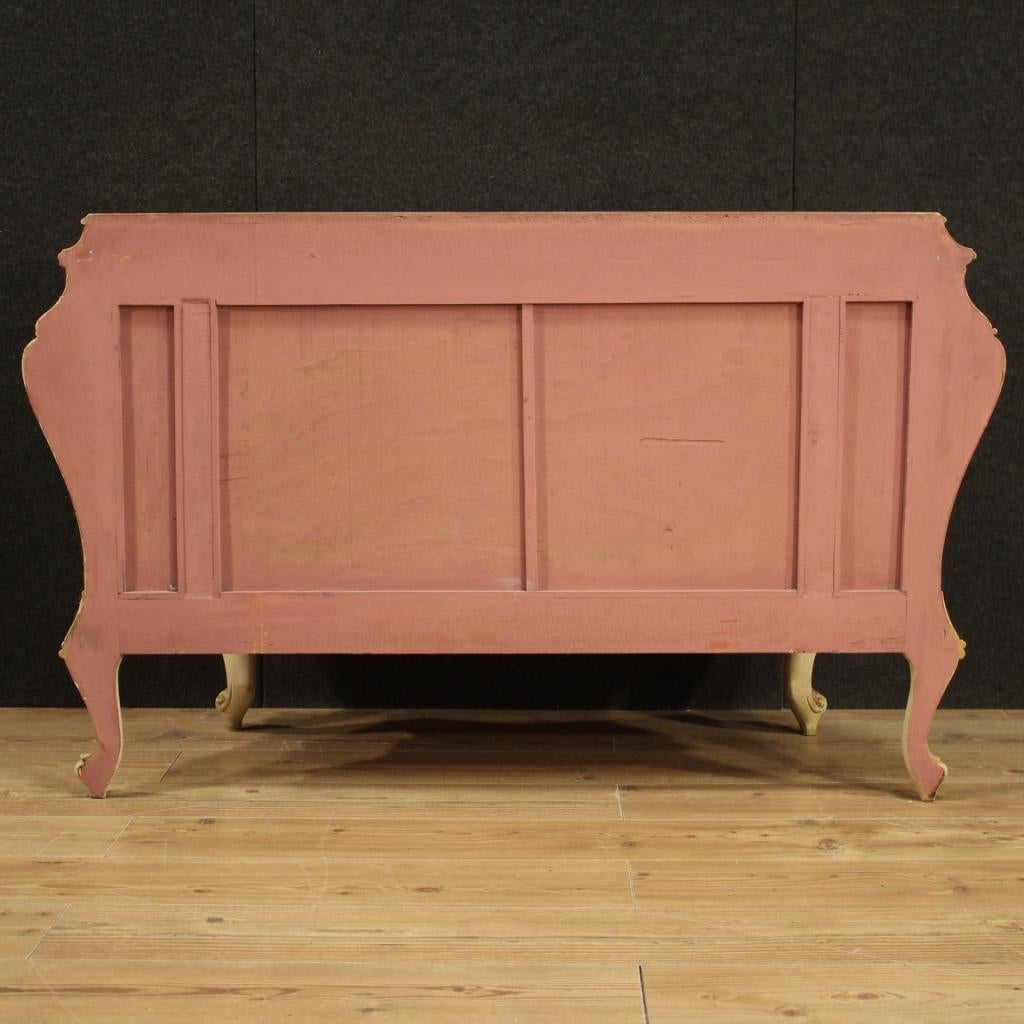 20th Century Painted and Lacquered Wood Venetian Commode, 1950 In Good Condition In Vicoforte, Piedmont