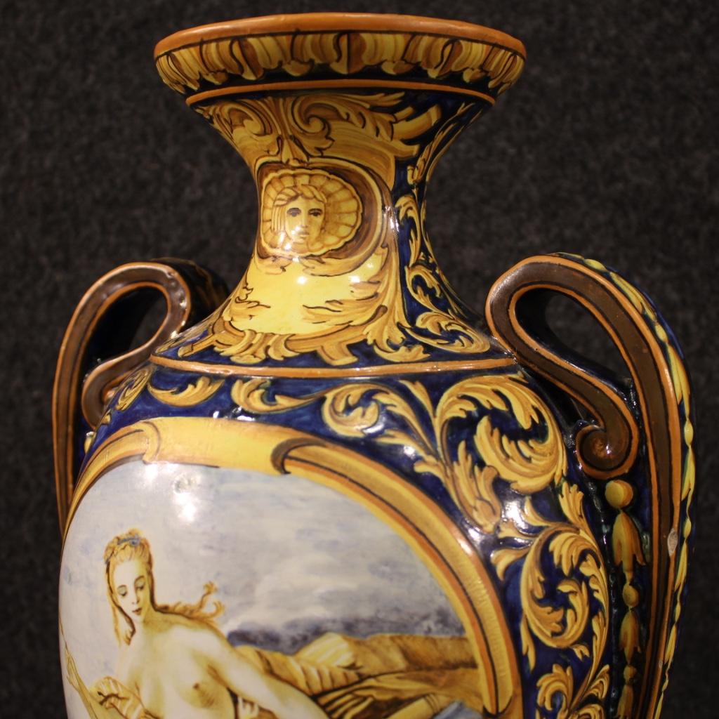 20th Century Painted Ceramic Italian Cup Vase, 1950 8