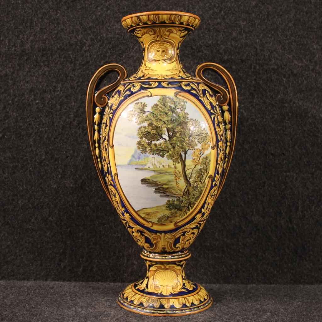 20th Century Painted Ceramic Italian Cup Vase, 1950 4