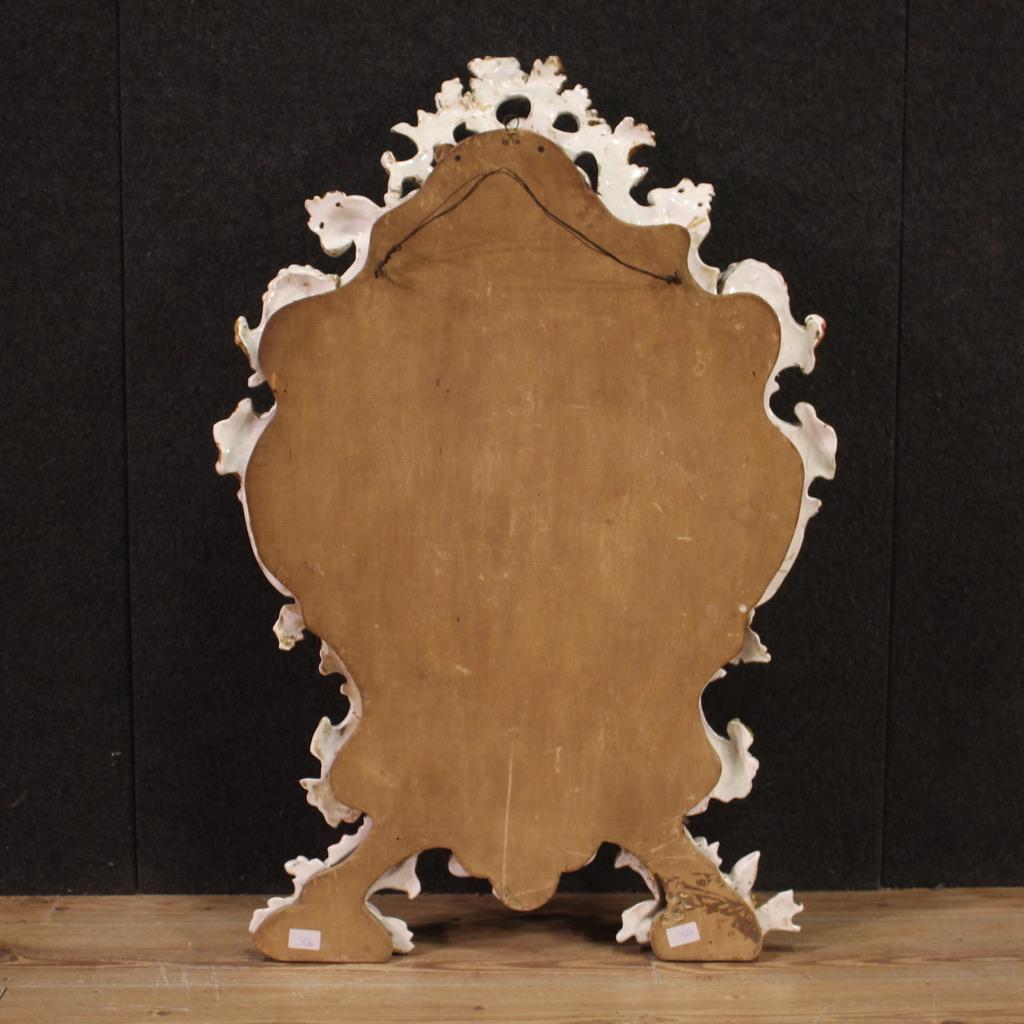 20th Century Painted Ceramic Italian Mirror, 1920 For Sale 1