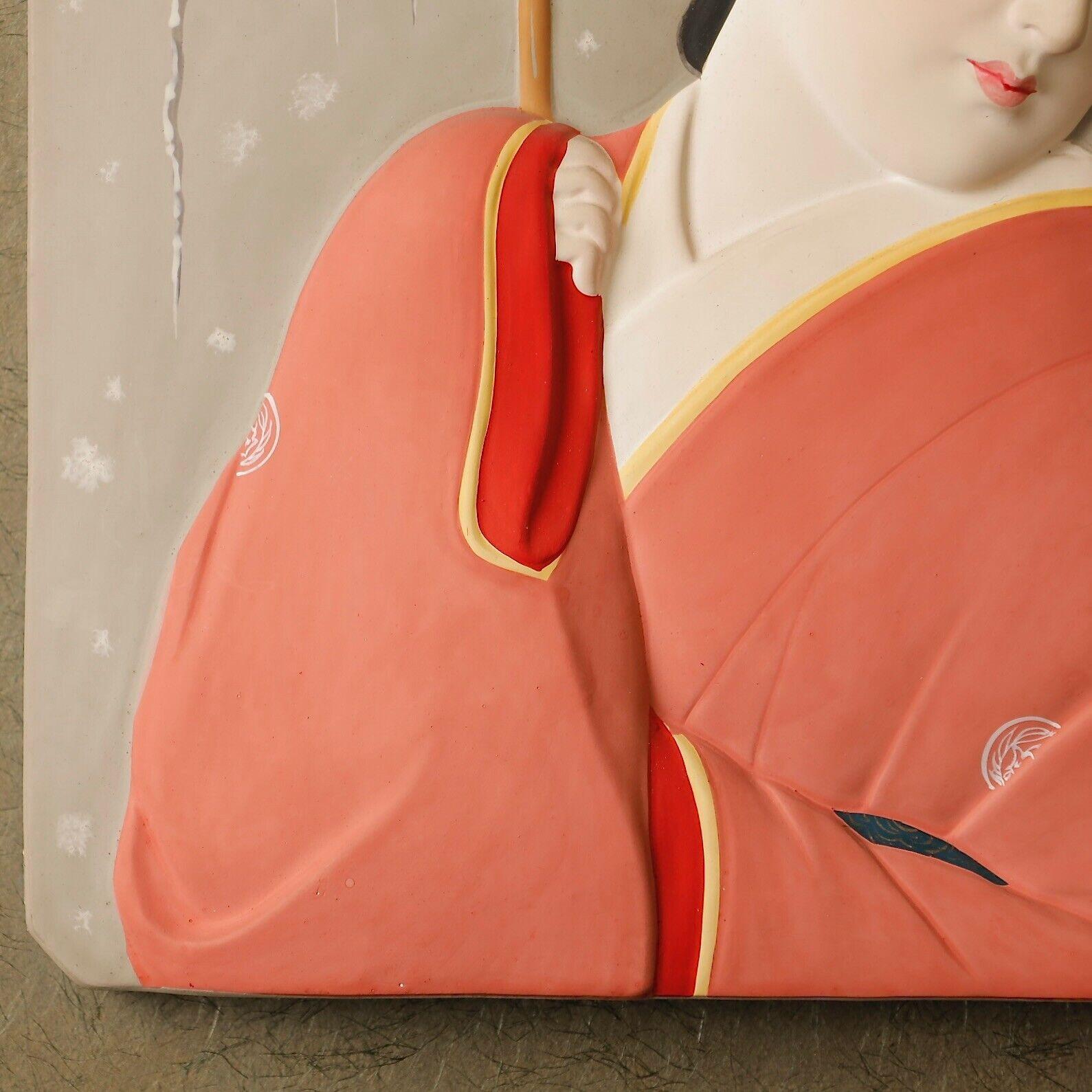 20th Century 20th century painted clay plate depicting Beautiful Woman For Sale