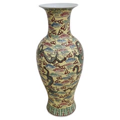 20th Century Painted Enameled Drilled Chinese  Vase