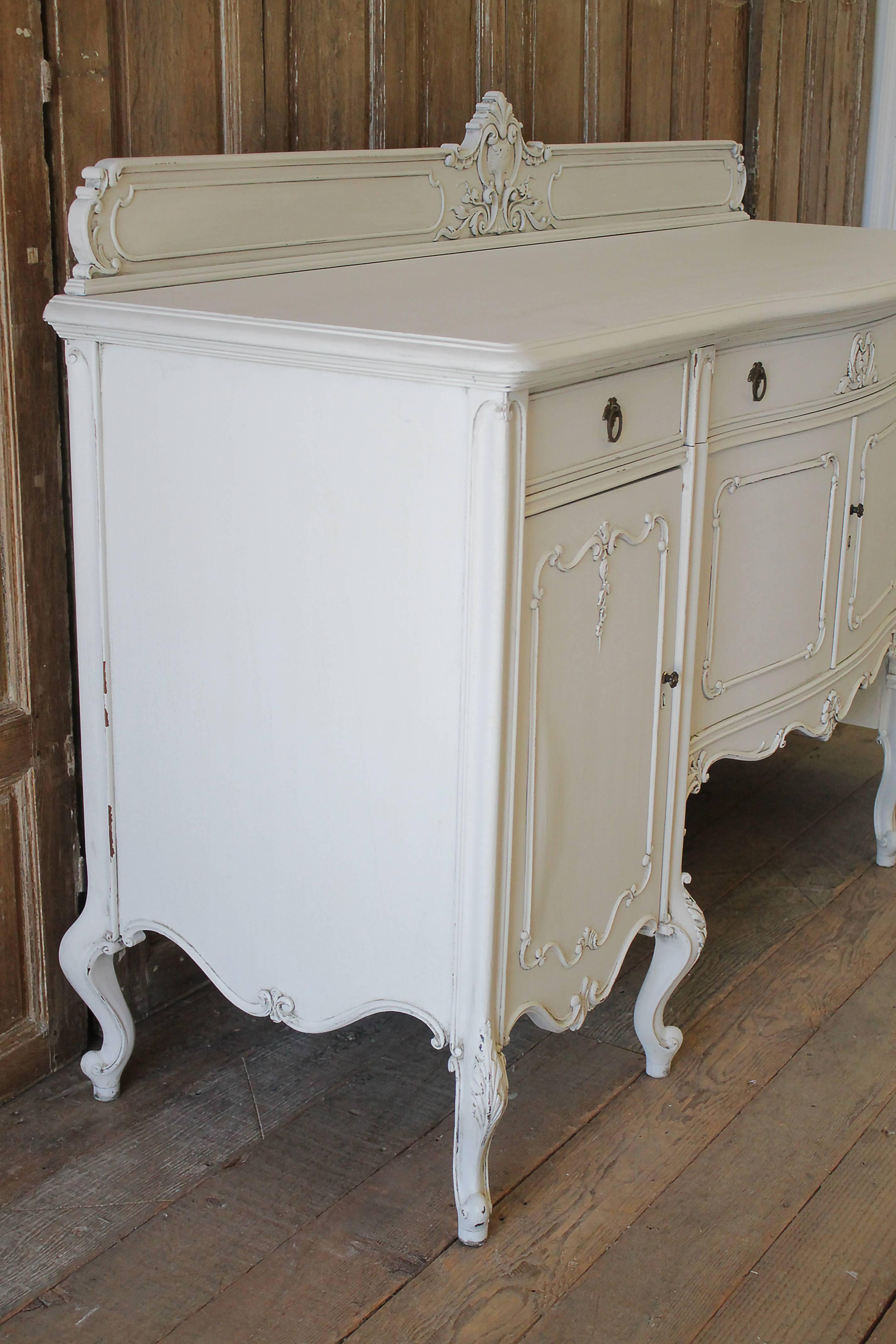 Wood 20th Century Painted French Louis XV Style Server