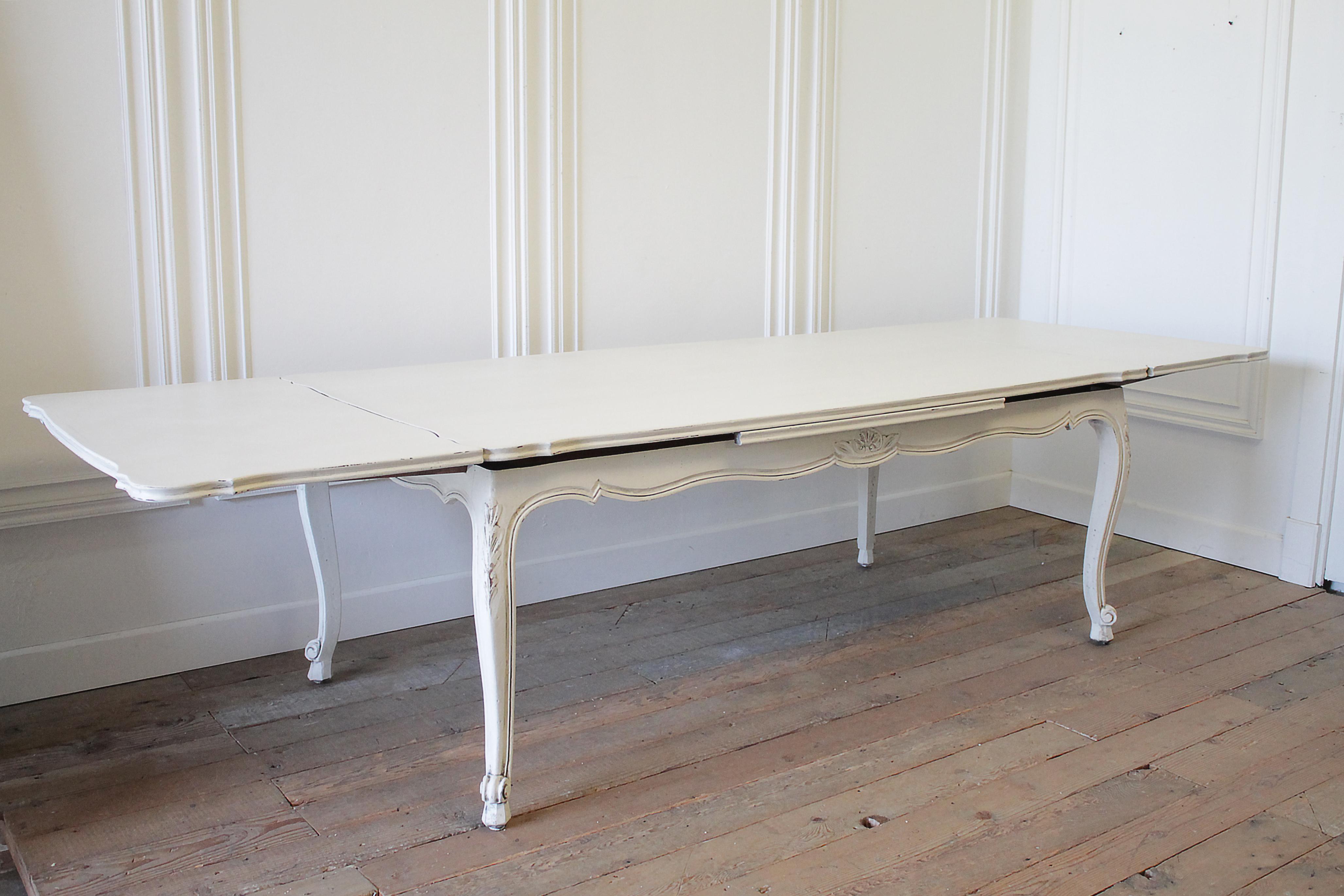 20th Century Painted French Walnut Extending Dining Table 3