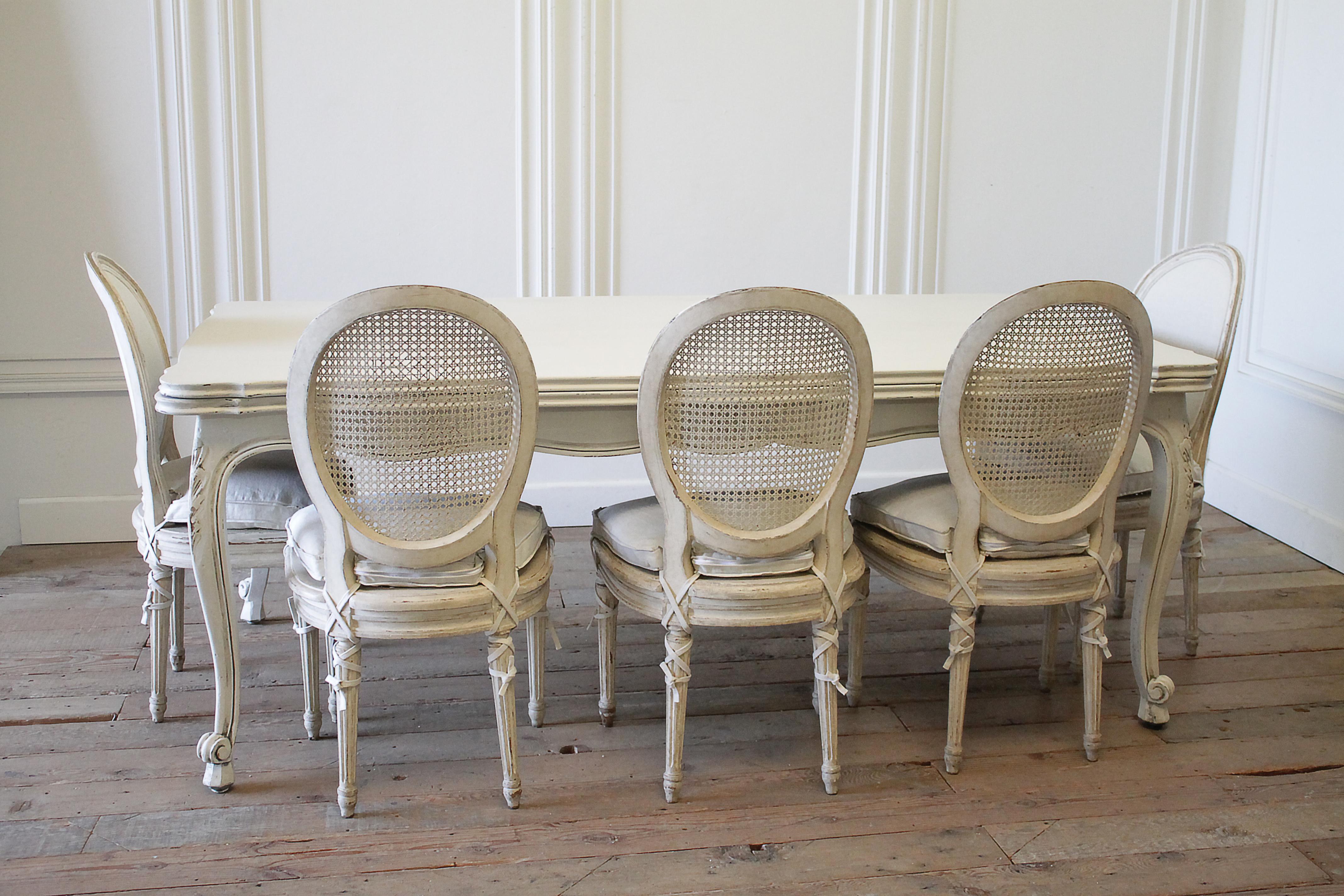 20th Century Painted French Walnut Extending Dining Table 4