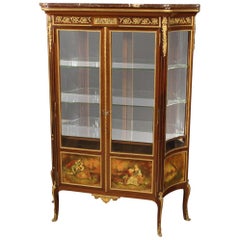 20th Century Painted Mahogany Wood French Display Cabinet, 1920