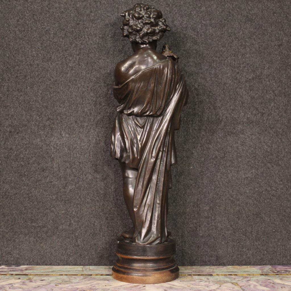 20. Jahrhundert Gemaltes Metall Antik Französisch Cherub Skulptur 1920er Jahre (20th Century) im Angebot