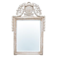 Vintage 20th Century Painted Mirror with Love Birds and Garland