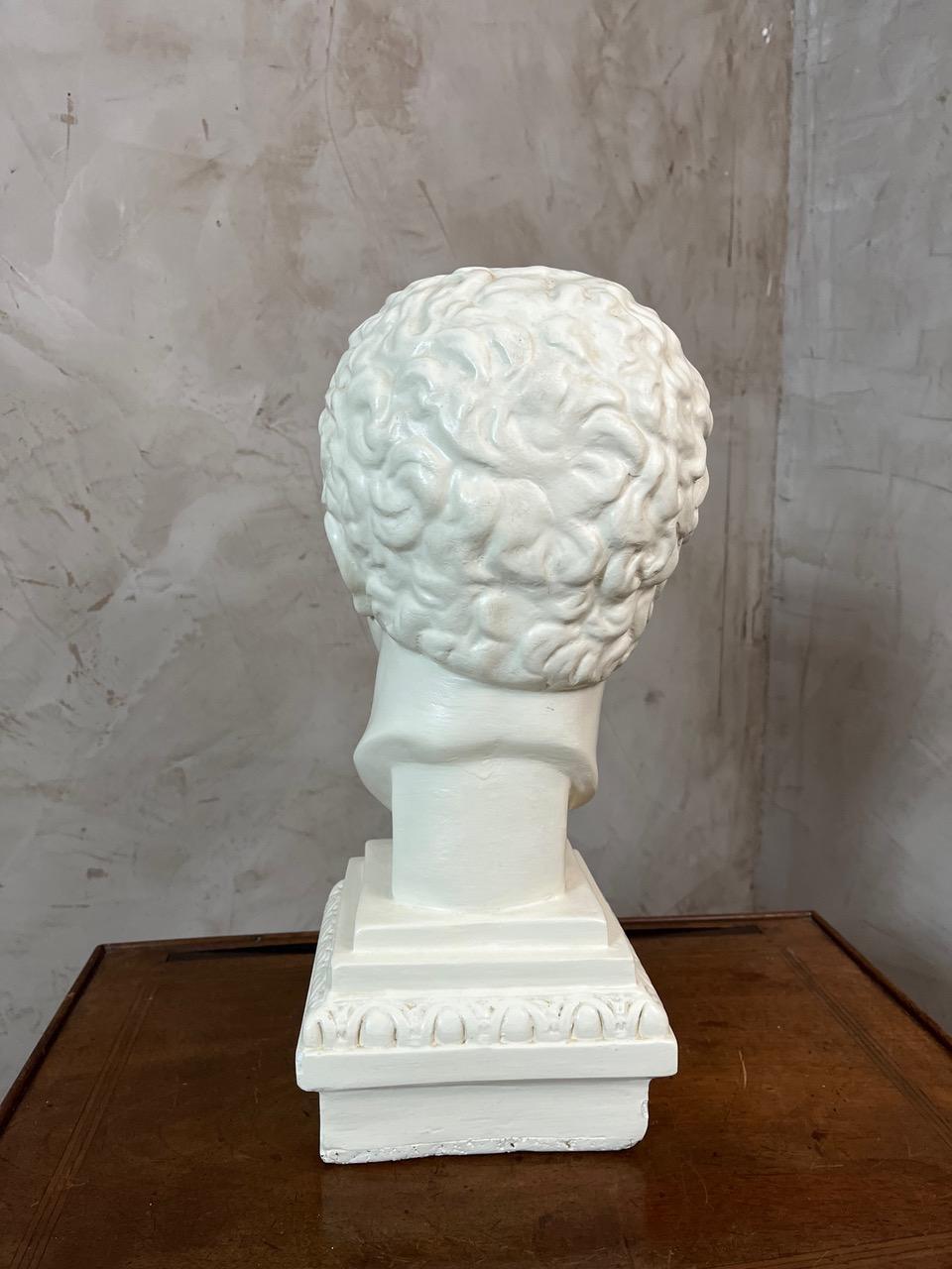 Milieu du XXe siècle Buste d'Apollo en plâtre peint du 20e siècle, années 1950 en vente