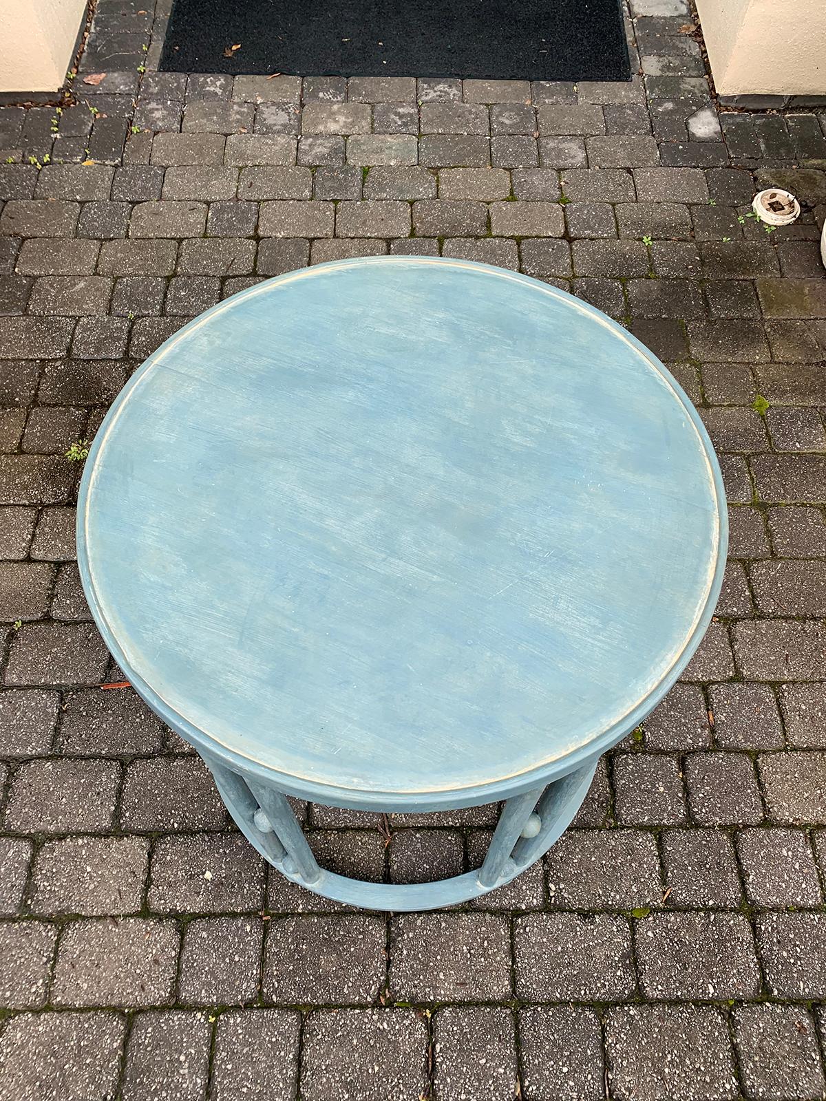 20th Century Painted Round Sculptural Center Table, Custom Finish 1