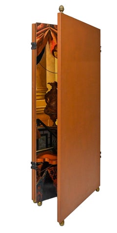 20th Century Painted Screen Italy Musical Instruments Carpets