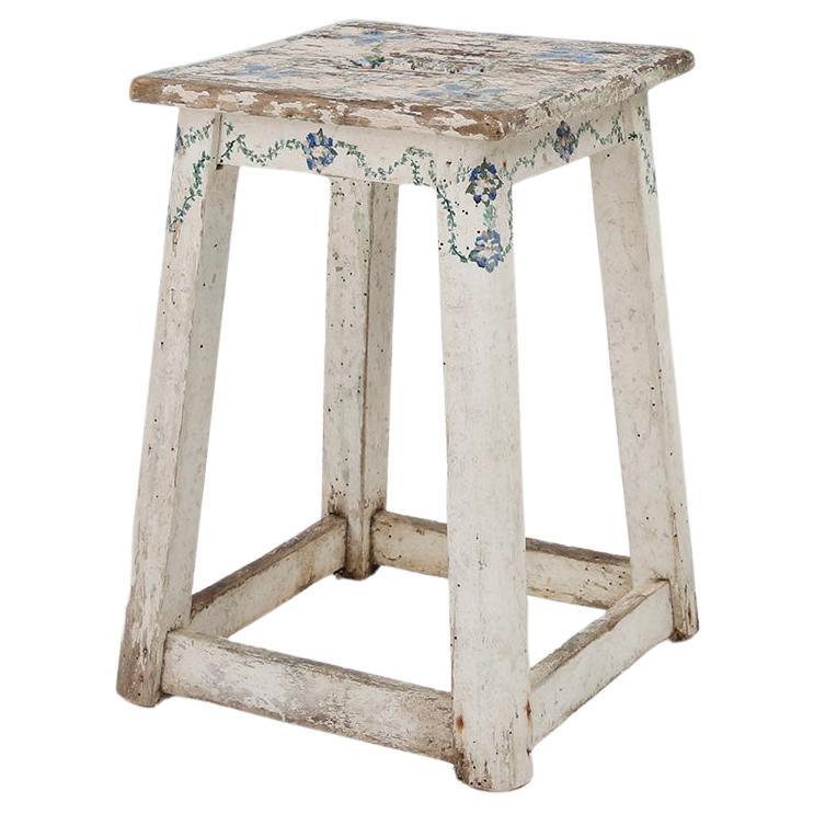 20th Century Painted Stool with Patina For Sale
