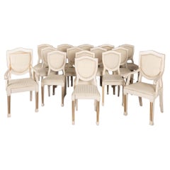 20th Century Painted Swedish Dining Chairs, Set of 15