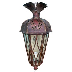 20th Century Painted Wall Mount One-Light Lantern with Gilt Details