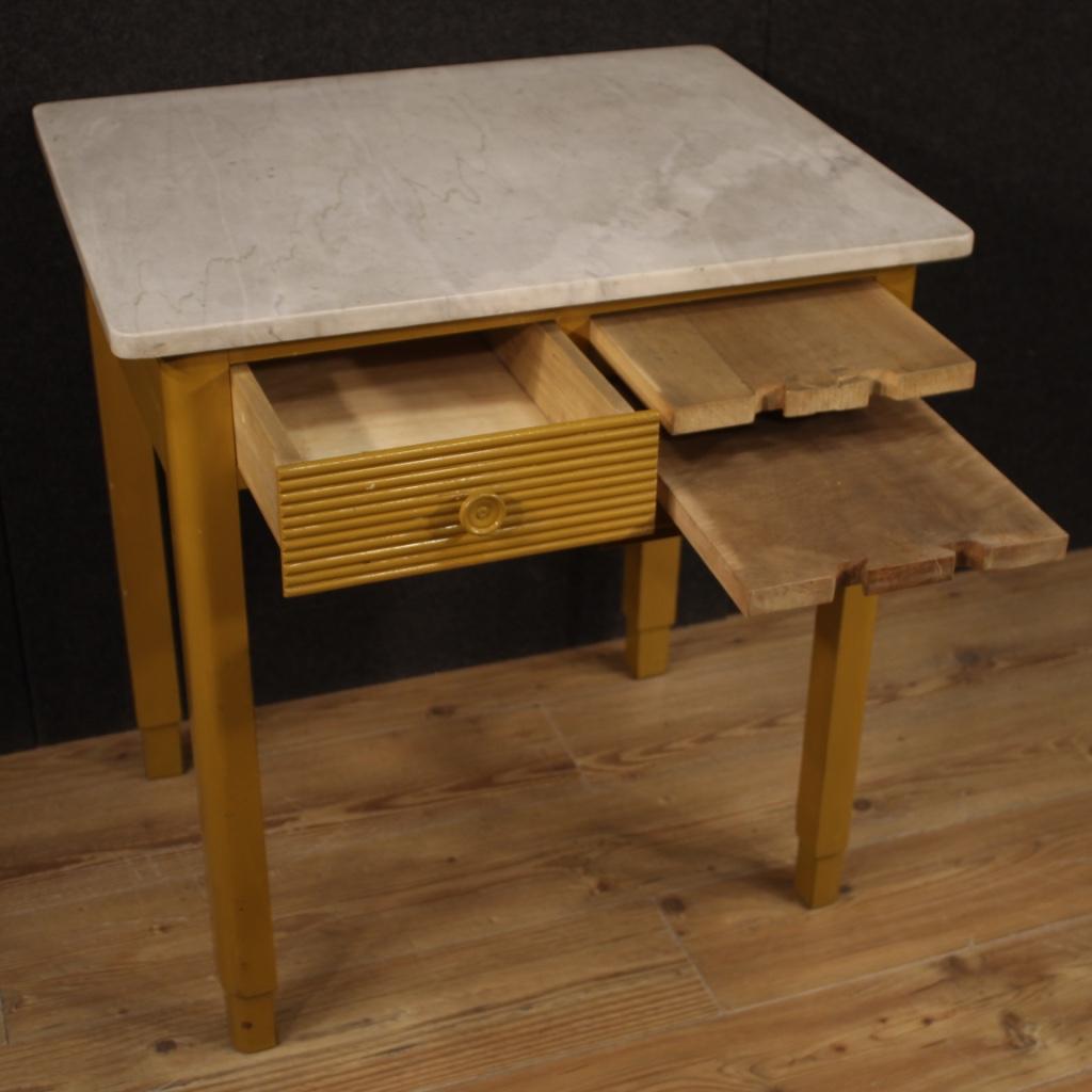 20th Century Painted Wood and Marble Top Italian Table, 1950 6