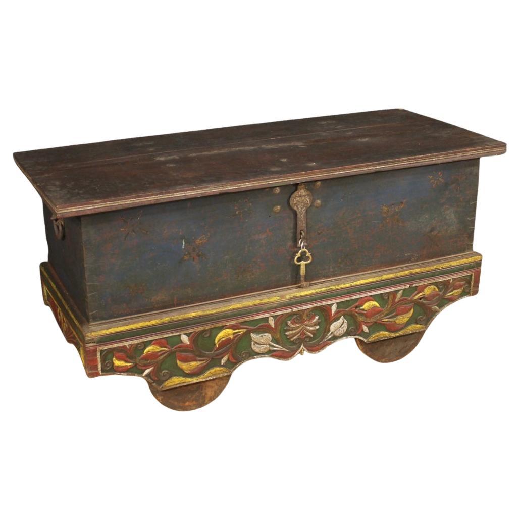 20th Century Painted Wood Indian Chest, 1950s For Sale