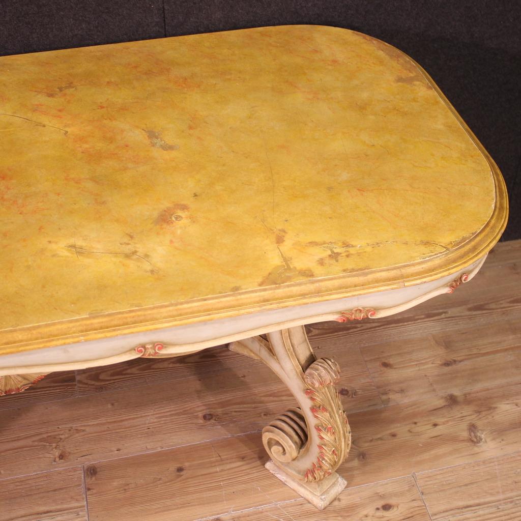 20th Century Painted Wood Venetian Dining Table, 1960s For Sale 5