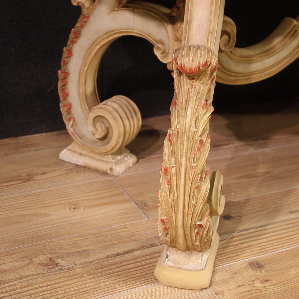 20th Century Painted Wood Venetian Dining Table, 1960s For Sale 3
