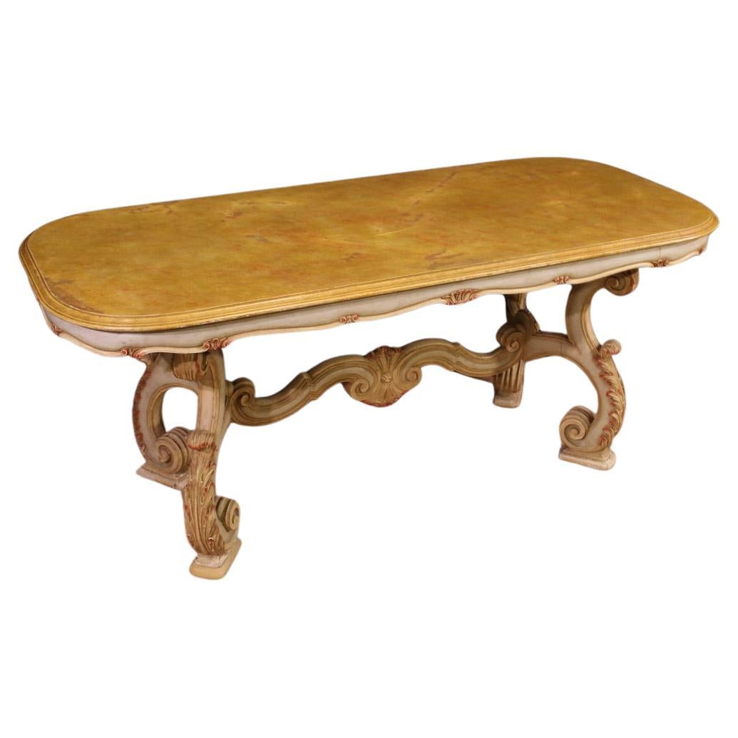 20th Century Painted Wood Venetian Dining Table, 1960