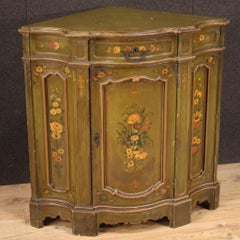 20th Century Painted Wood Venetian Style Corner Cabinet, 1930