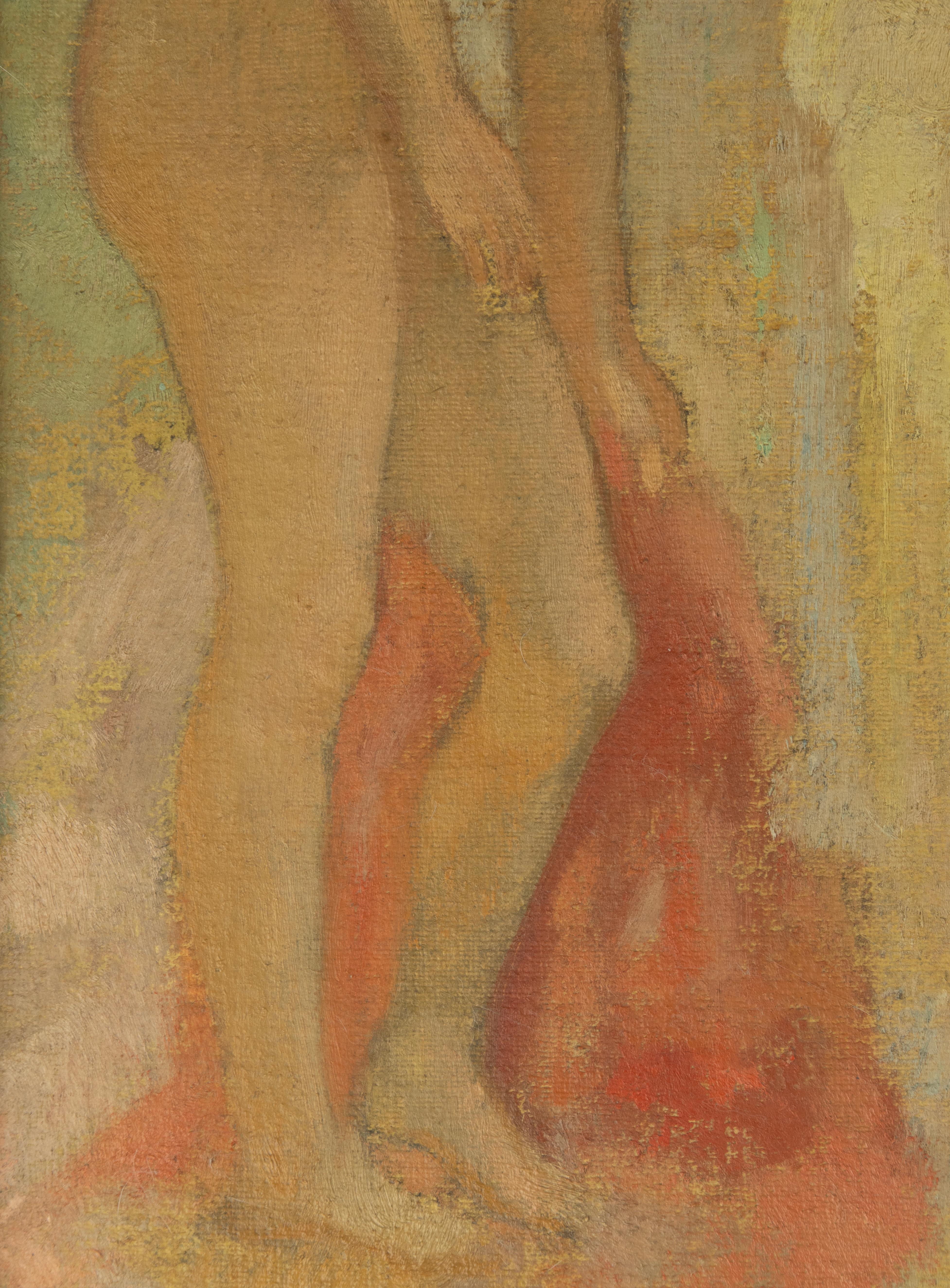 Gemälde des 20. Jahrhunderts - Edmond Delescluze - Öl auf Leinwand - Figuren in Pastell im Angebot 5