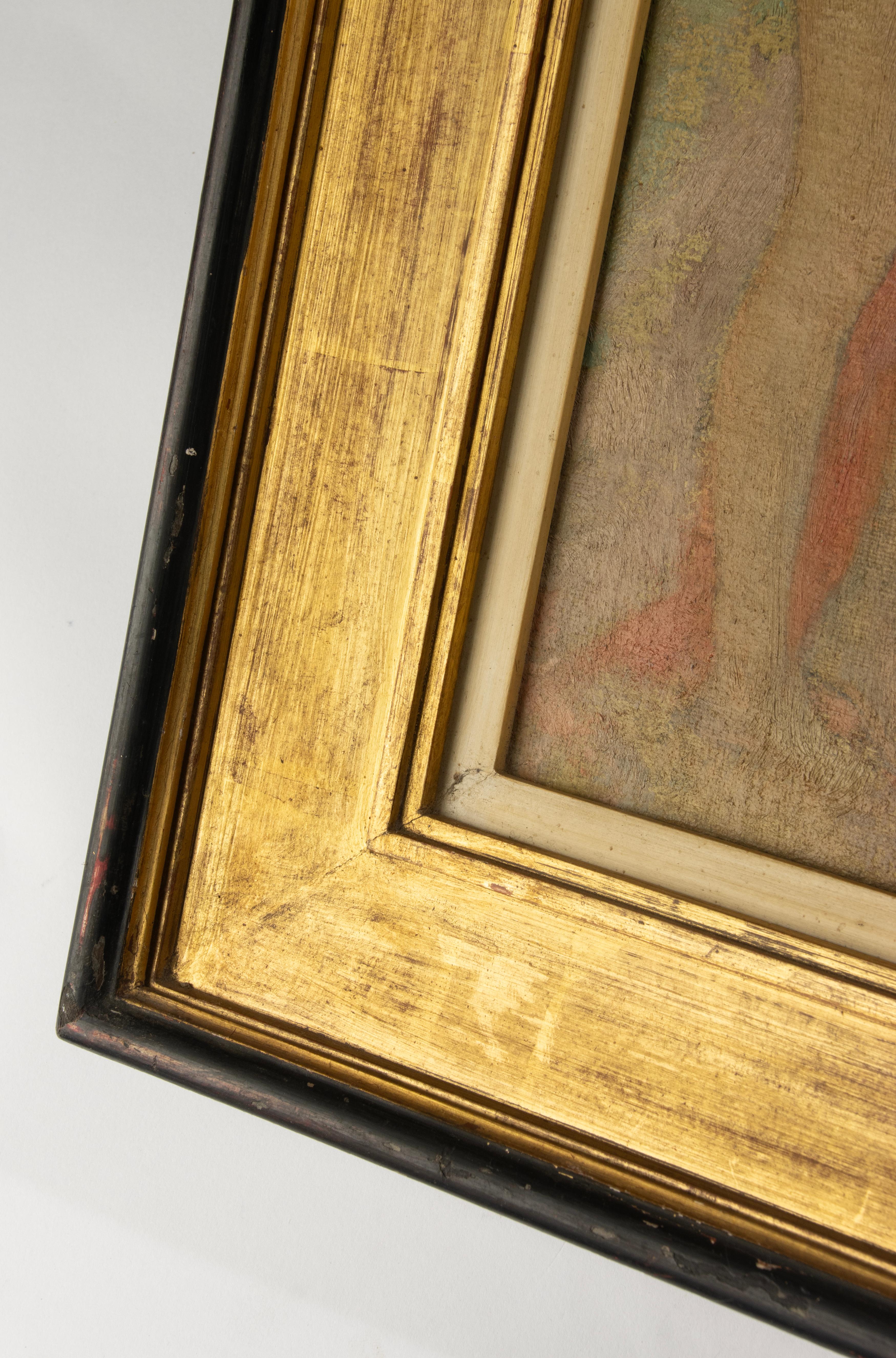 Gemälde des 20. Jahrhunderts - Edmond Delescluze - Öl auf Leinwand - Figuren in Pastell im Angebot 9