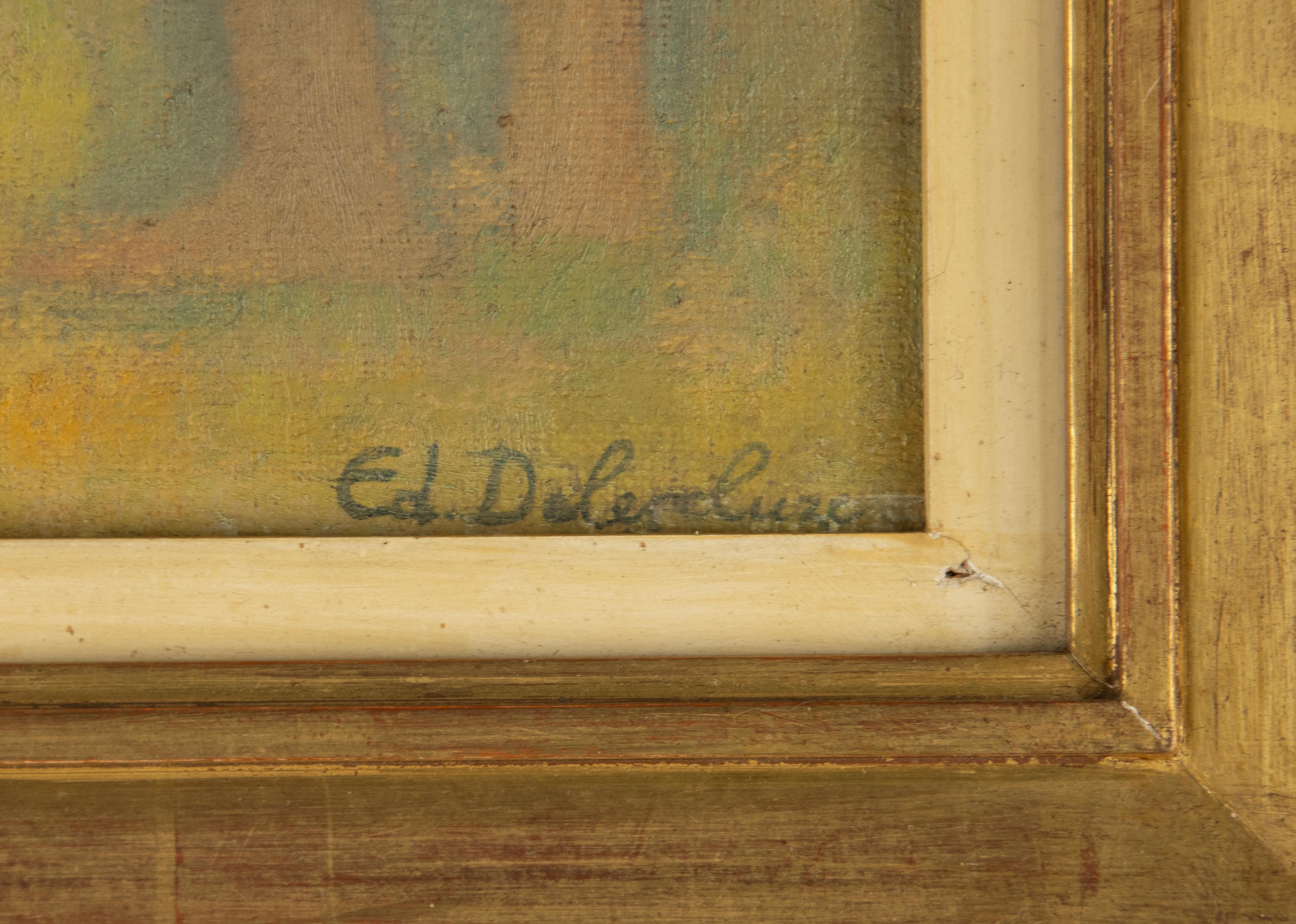 Gemälde des 20. Jahrhunderts - Edmond Delescluze - Öl auf Leinwand - Figuren in Pastell (Handbemalt) im Angebot