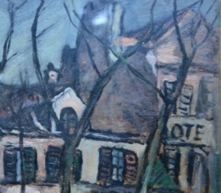 20th Century Painting Maurice Utrillo France Oil on Cardboard, 1900s In Good Condition For Sale In Torino, Torino