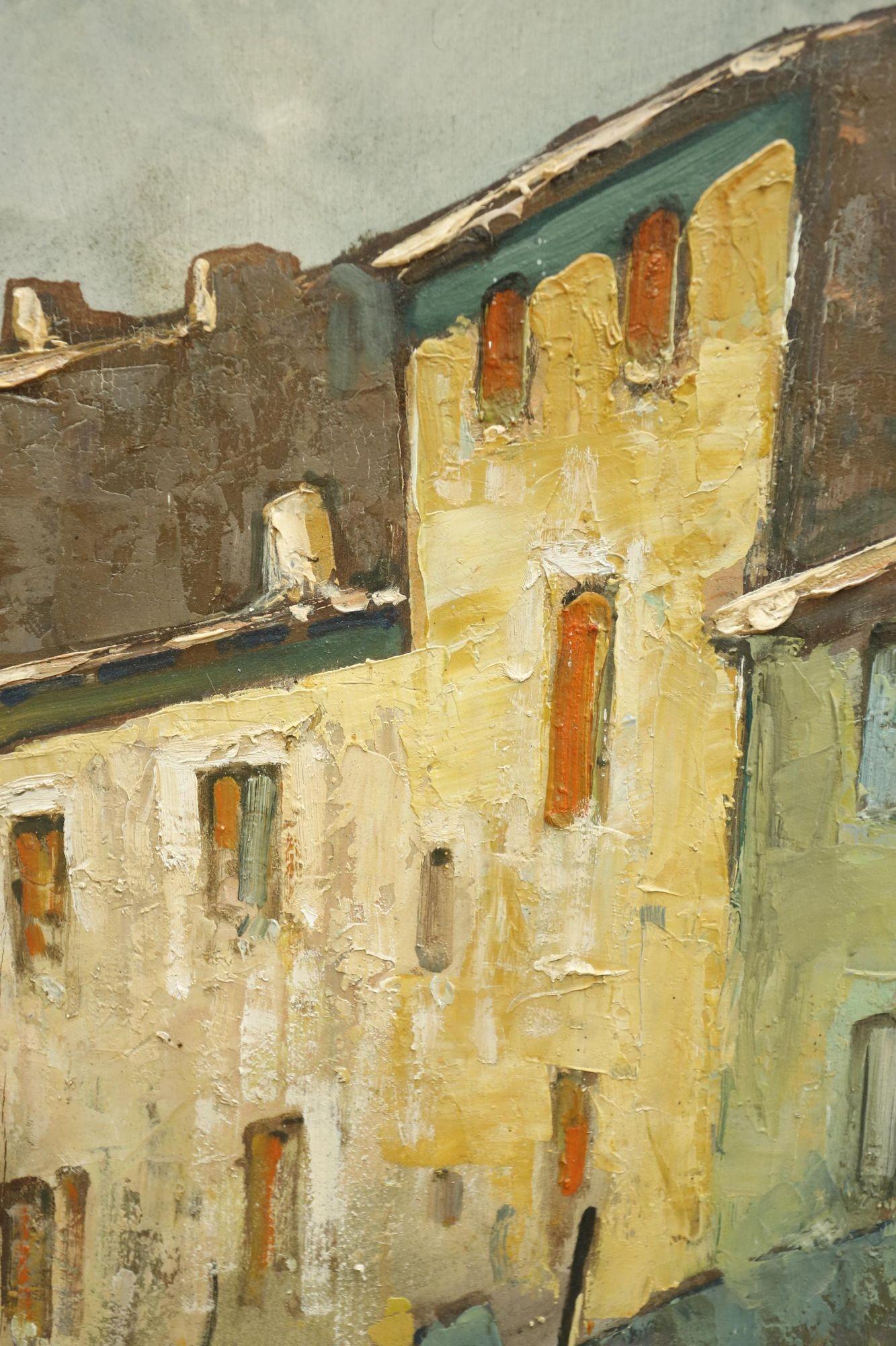 20th Century Painting of a French Harbour Scene 3