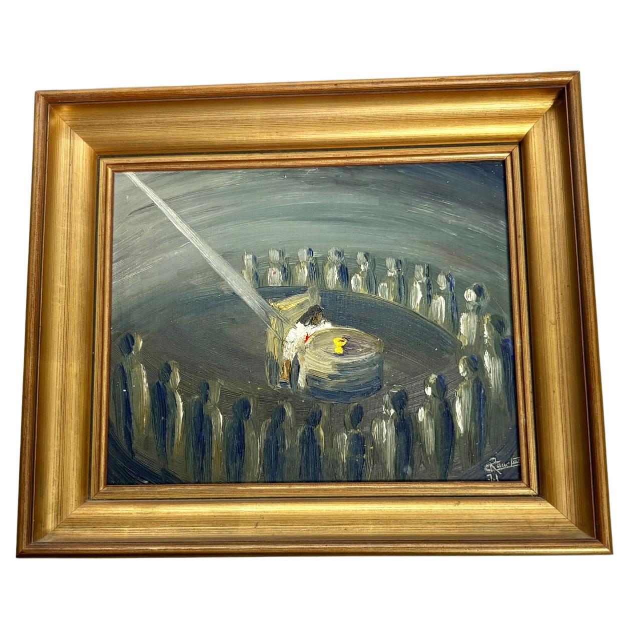 Peinture du 20e siècle, huile sur toile en vente