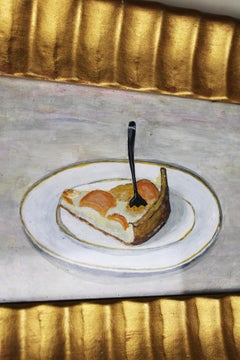 20th Century Painting "Piece of Apricot Pie" on Panel Signed AVD Borght Belgium