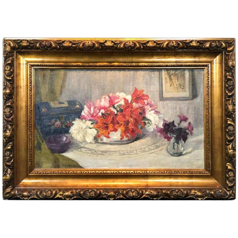 20th Century Painting Still Life with Flowers