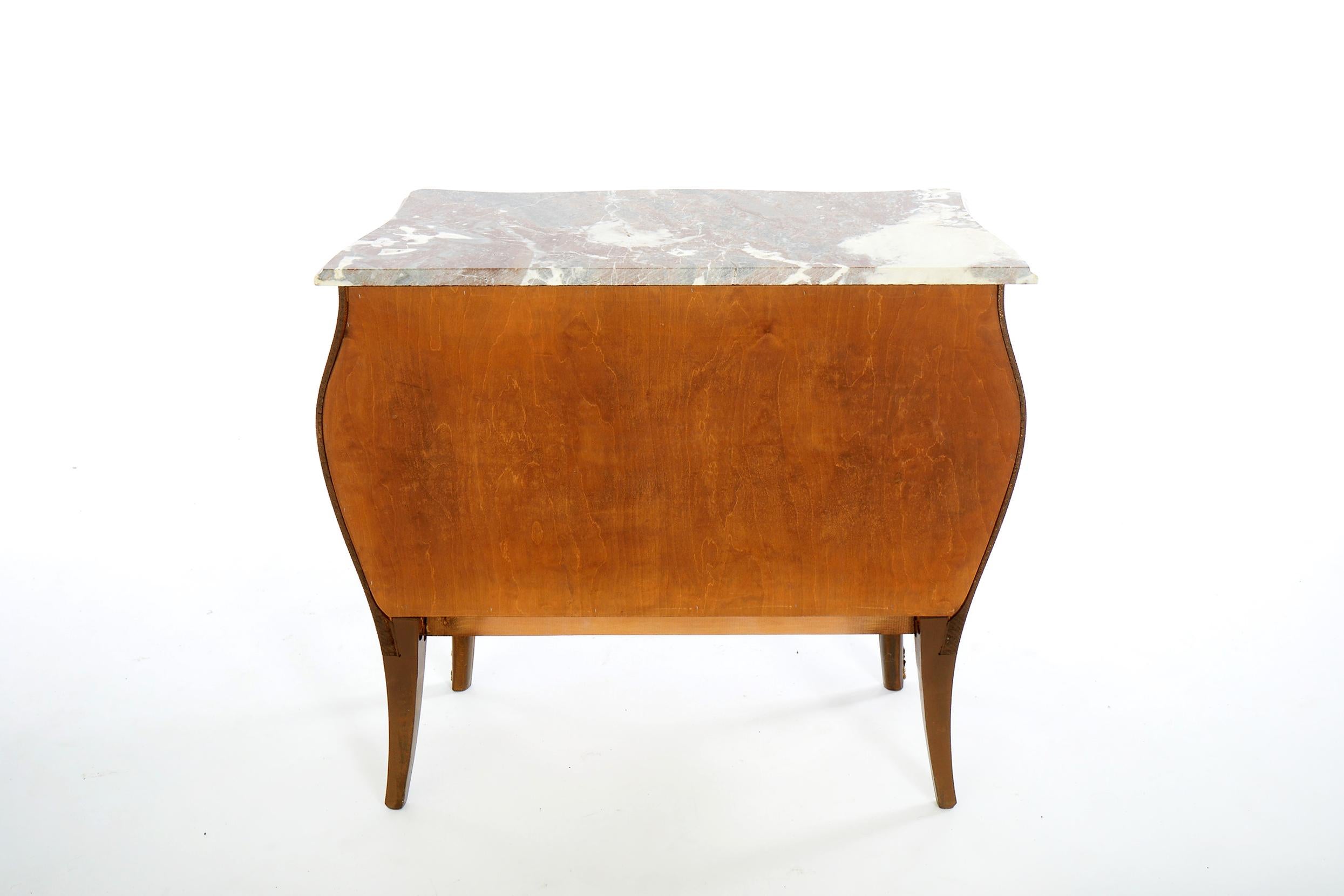 20th Century Pair Bombe Chest / Marble Top For Sale 4