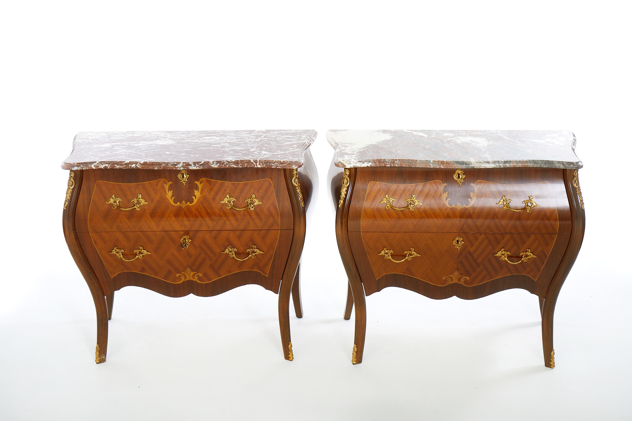 20th Century Pair Bombe Chest / Marble Top For Sale 5