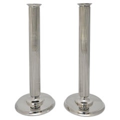 20th Century Pair Candle Holders 855B Georg Jensen Sigvard Bernadotte Sterling