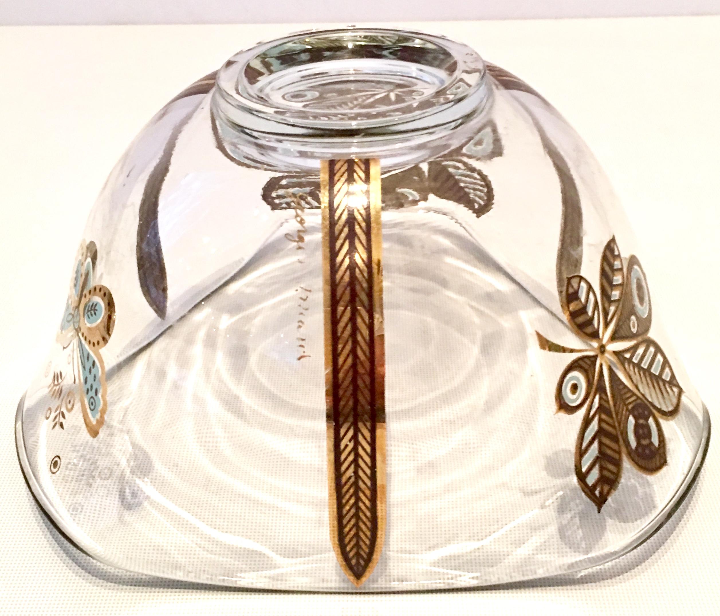 20th Century Pair of 22-Karat Gold Glass Butterfly Bowls by Georges Briard In Good Condition For Sale In West Palm Beach, FL