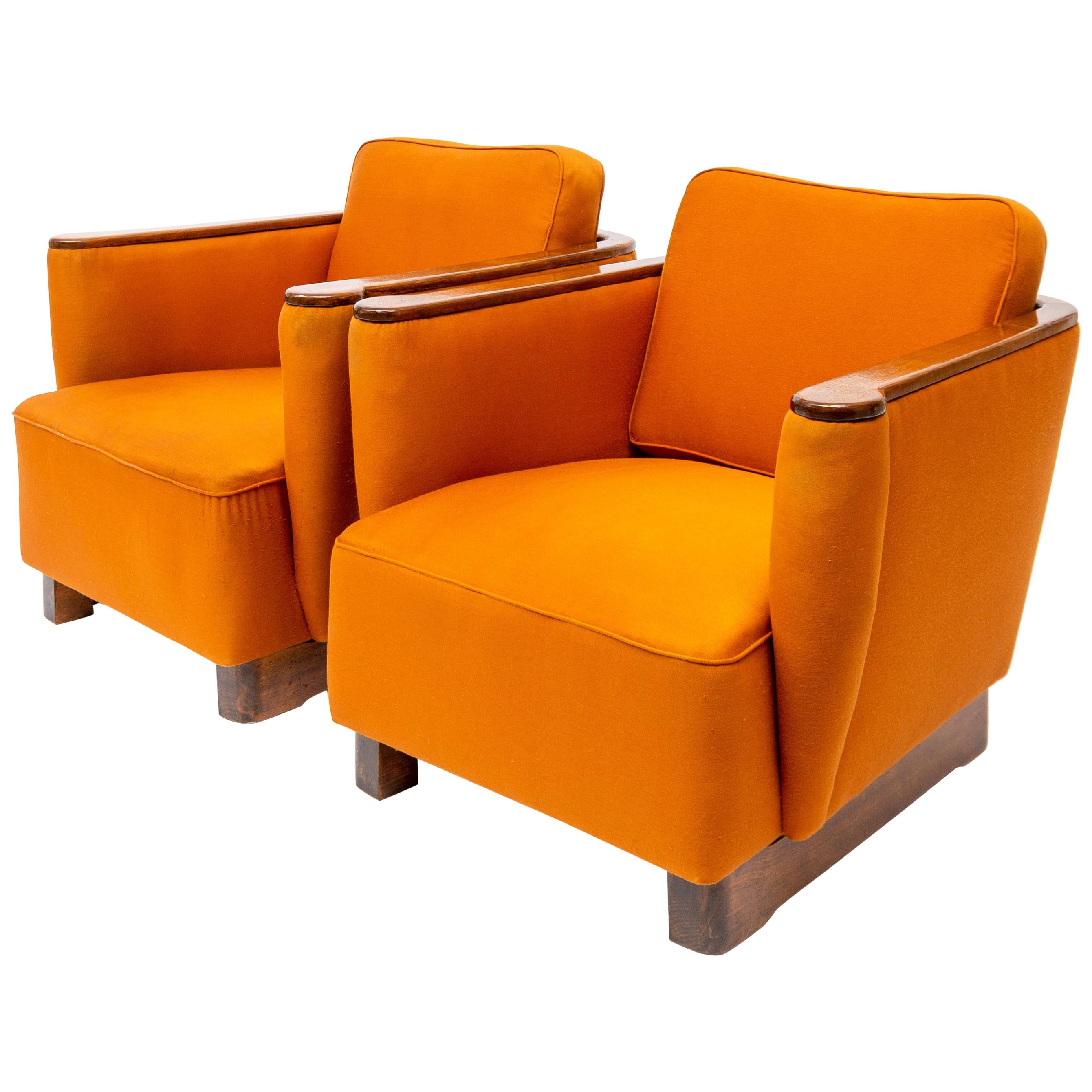 20th Century Pair of Art Deco Club Chairs, circa 1930