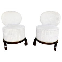 20th Century Pair of Art Deco French Mahogany Dresser Chairs
