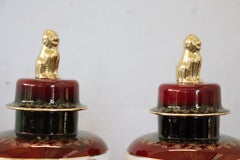 Coppia di vasi artistici in ceramica del XX secolo di Crown Devon Fieldings