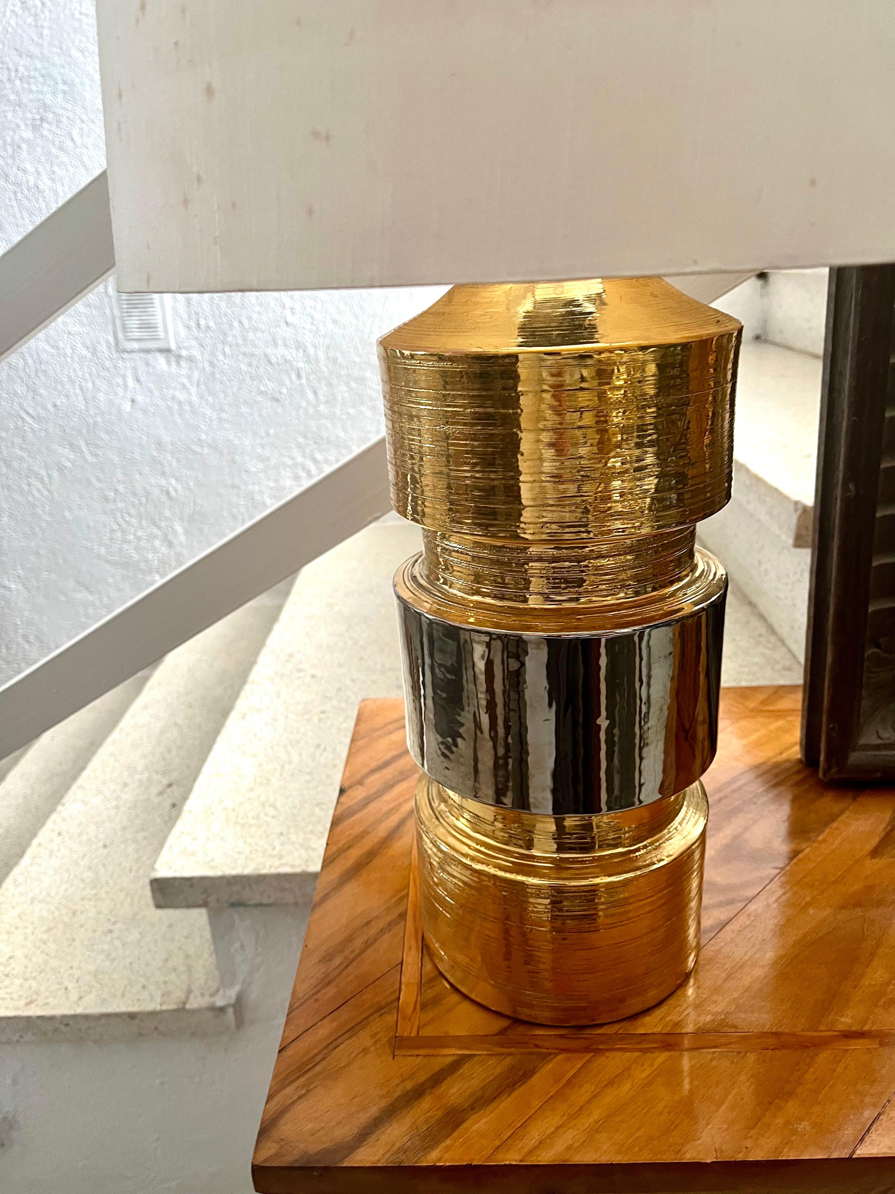 Paire de lampes de table Bitossi du 20e siècle pour Bergboms Golden  Céramiques émaillées. en vente 5