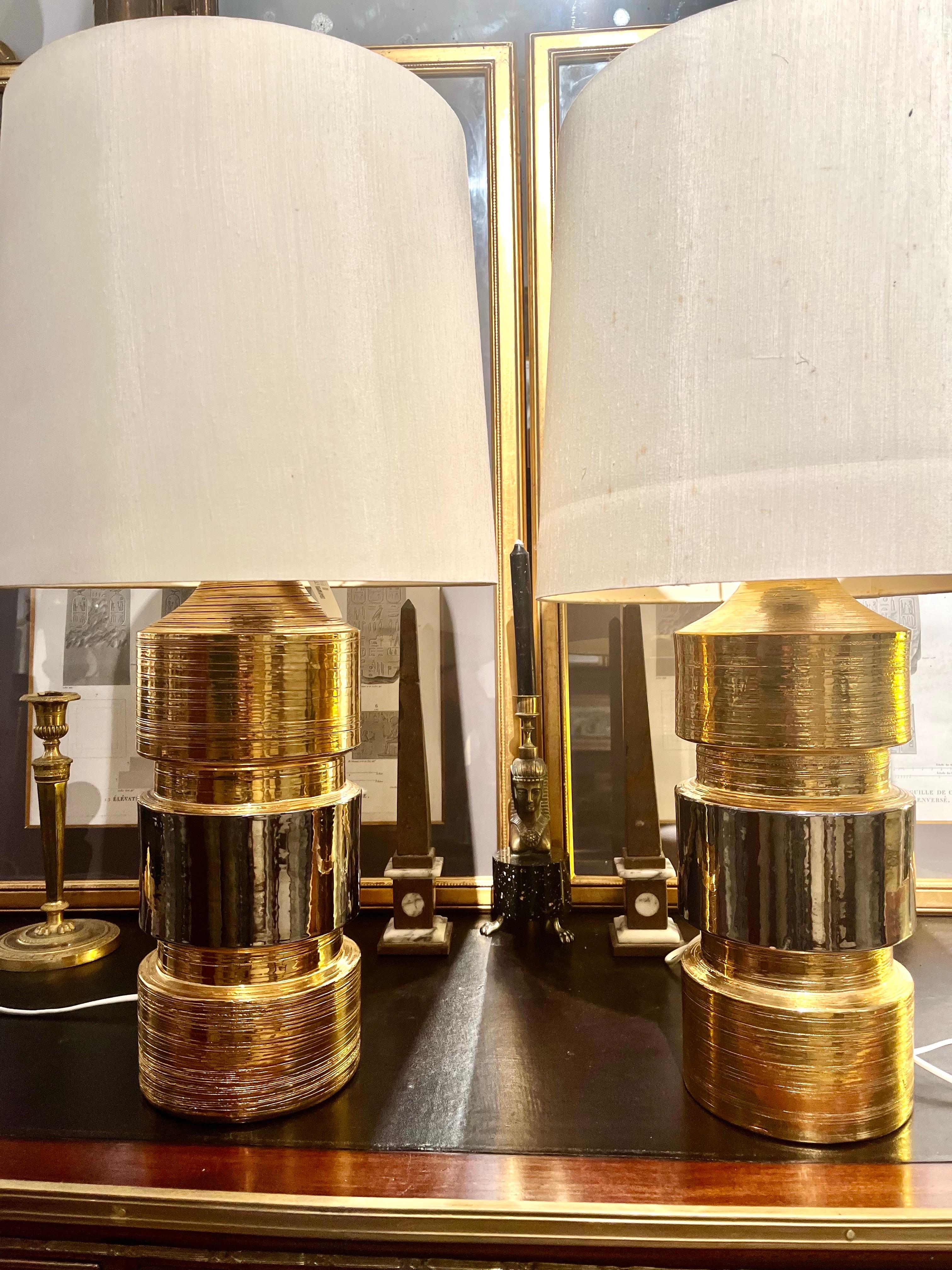 Paire de lampes de table Bitossi du 20e siècle pour Bergboms Golden  Céramiques émaillées. en vente 8